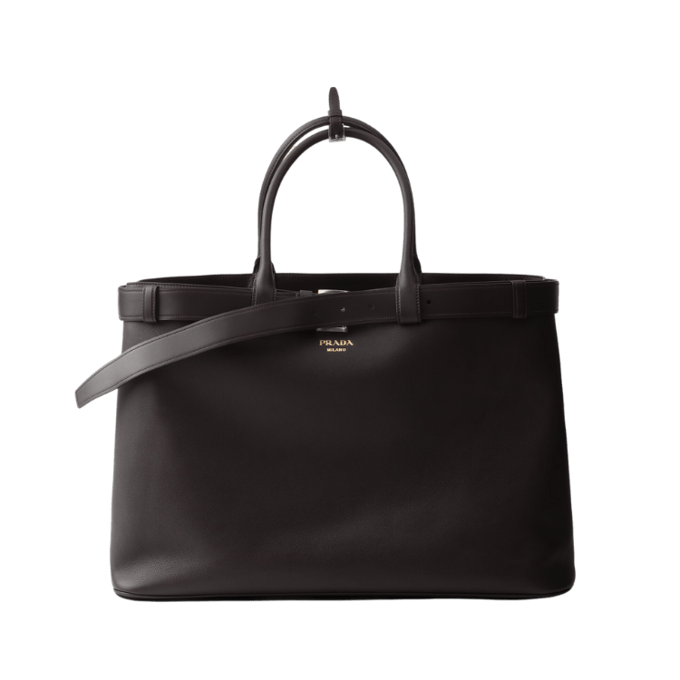 Prada Buckle Leather Bag with Belt