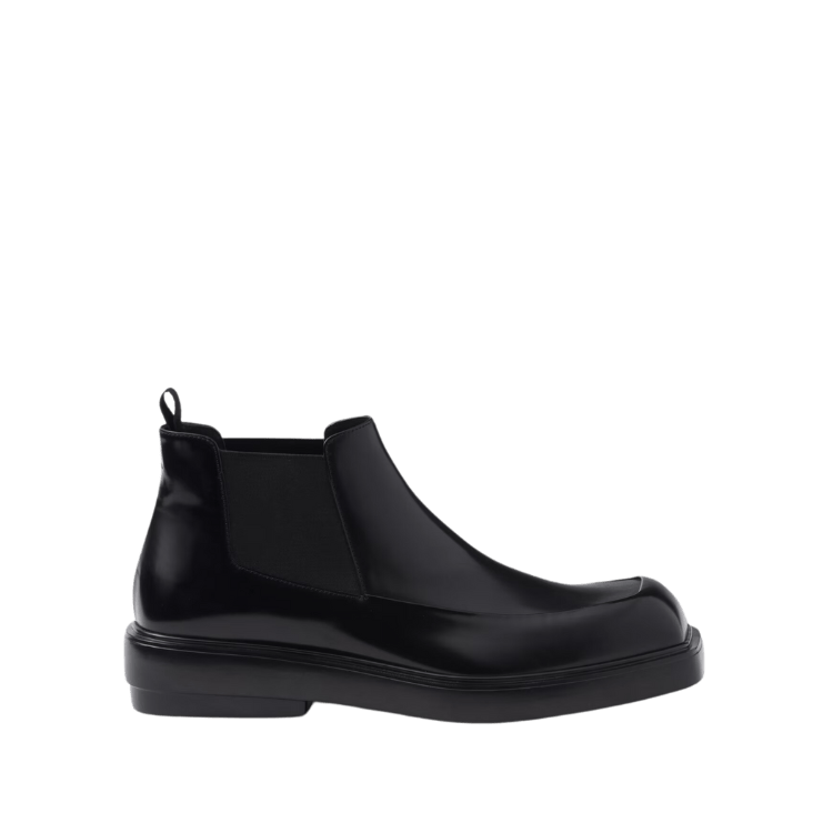 Prada Brushed Leather Chelsea Boots