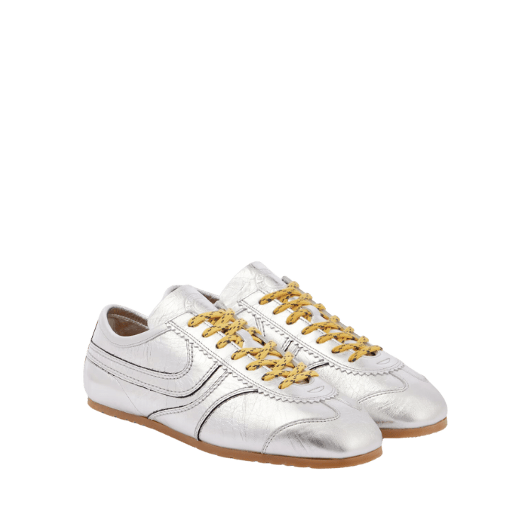 Dries Van Noten Metallic leather sneakers