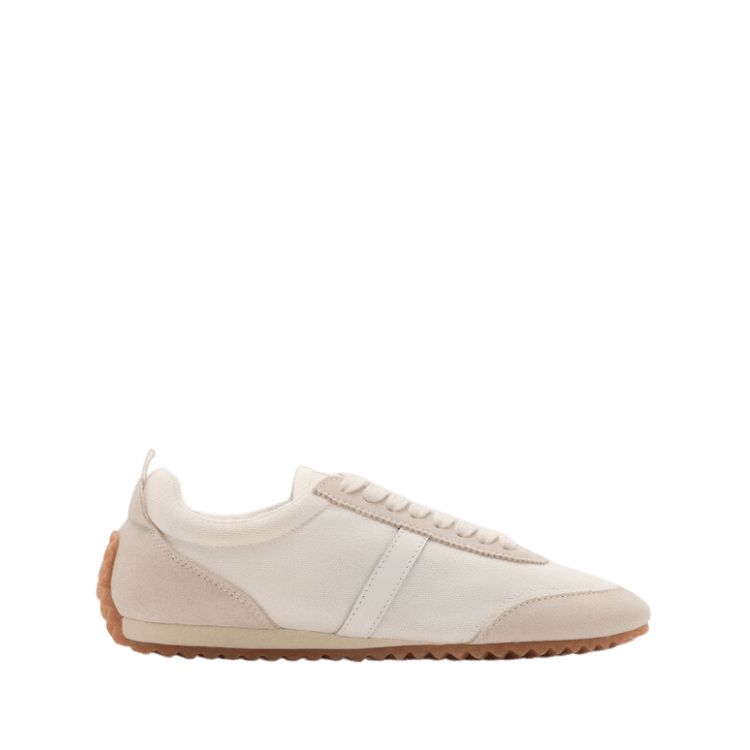 Mango Canvas Sneakers with Leather Panels